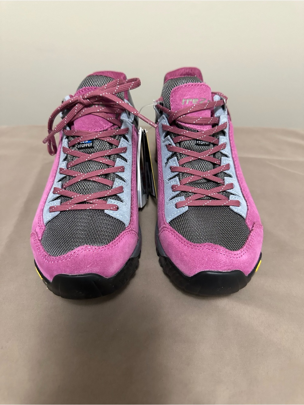 Women's Pink Suede Mesh Trail Sneakers